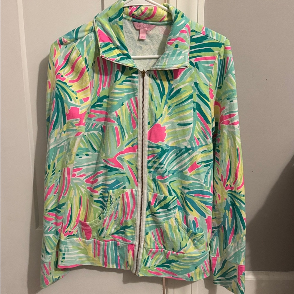 Lilly Pulitzer Tropical Leaf Zip-Up Jacket